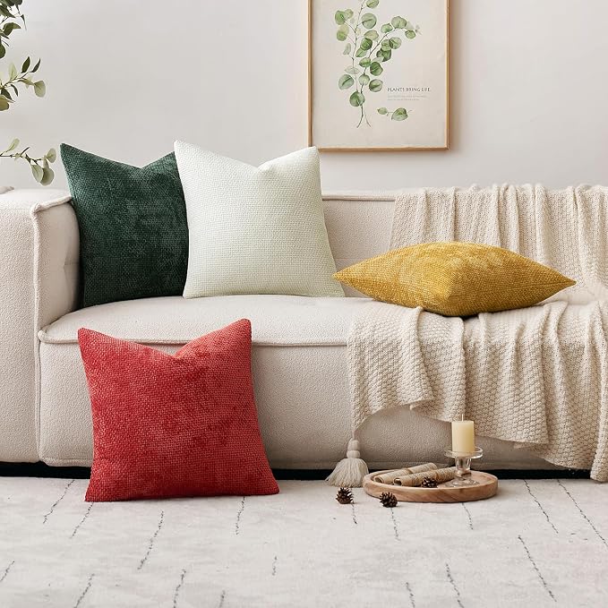 MIULEE Pack of 2 Couch Throw Pillow Covers 20x20 Inch Neutral Pure White Modern - Image 2
