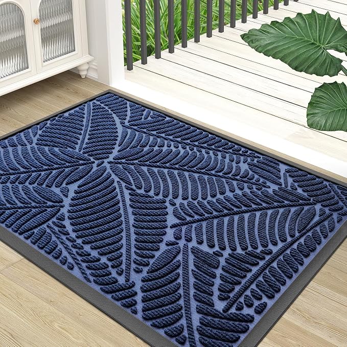 Colorxy Waterproof Doormat, Sturdy Natural Rubber Front Indoor Mat, Non Slip by Colorxy