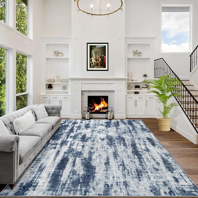 4x6 Area Rugs Washable Rug: Modern Abstract Living Room Rug Soft Anti-Skid Thin by GENTDRIZZ
