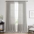 Nanspring Light Gray Linen Curtains 96 Inches Long by Nanspring