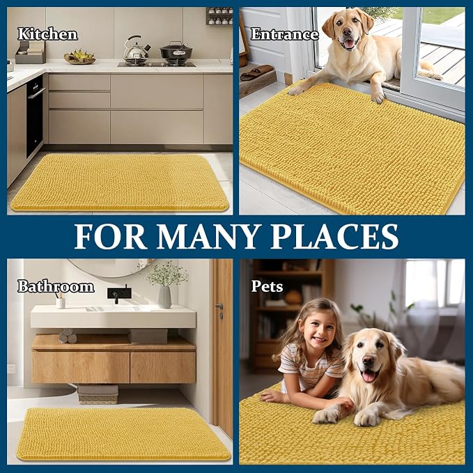 OLANLY Dog Door Mat for Muddy Paws 40x32, Absorbs Moisture and Dirt, Absorbent - Image 8