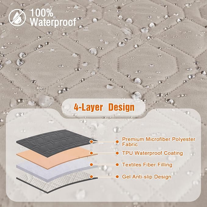 VANSOFY Waterproof Recliner Couch Covers, Sofa Covers 1-Piece Washable - Image 6