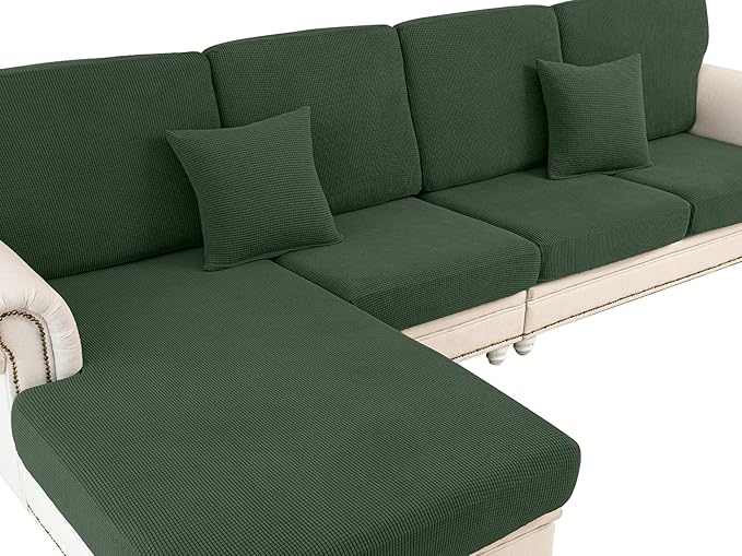 Couch Cushion Cover Chaise Lounge Cover Washable Separate Seat Chaise Couch by LA+MEACK