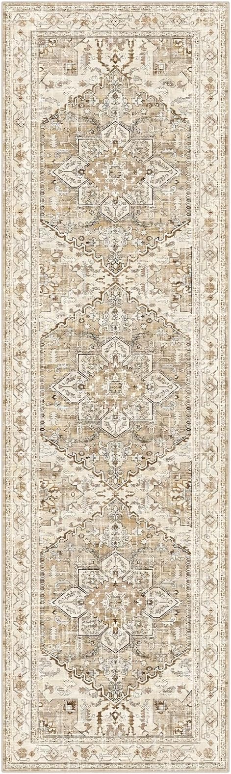 Yamaziot Washable Runner Rug, 3x10 Non-Slip Boho Vintage Hallway Rug - Image 2