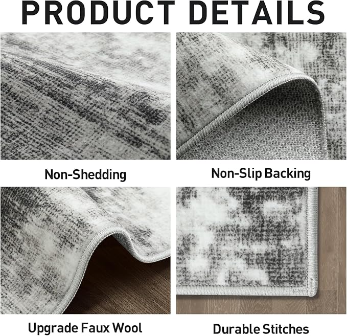4x6 Area Rugs Washable Rug: Modern Abstract Living Room Rug Soft Anti-Skid Thin - Image 4