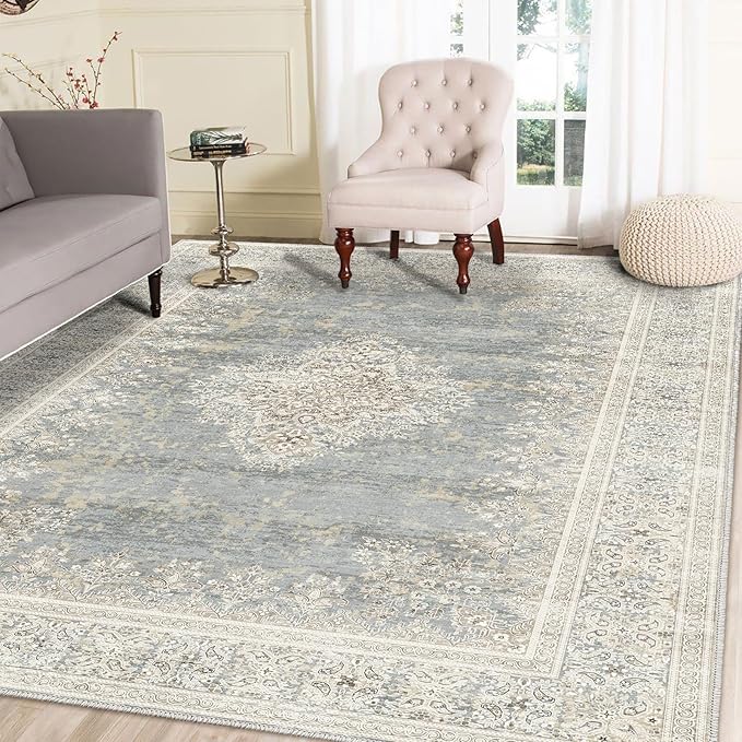 8x10 Area Rug Non Slip Boho Large Rug Entryway Indoor Mat Machine Throw Bedside - Image 2