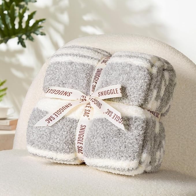 Snuggle Sac Queen Size Bedding Blankets, Super Soft Warm Blankets Cozy Knit - Image 3