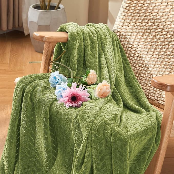 inhand Sage Green Fleece Throw Blanket - Image 2