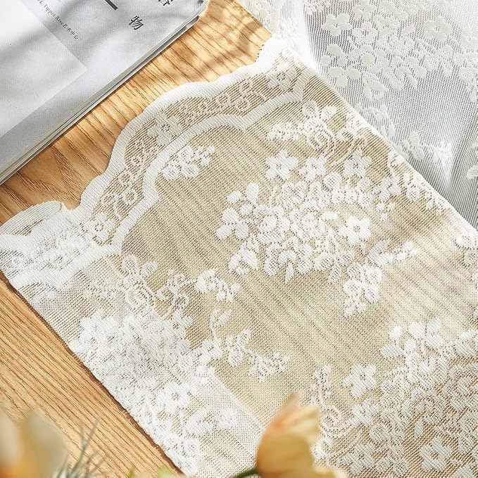 YJ YANJUN Vintage Lace Curtains 90 Inches Long - Image 5