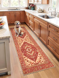 SERISSA Boho Washable Runner Rug, 2x6 Rug Runner Non-Slip Vintage Red Hallway by SERISSAHomeDecorCollection