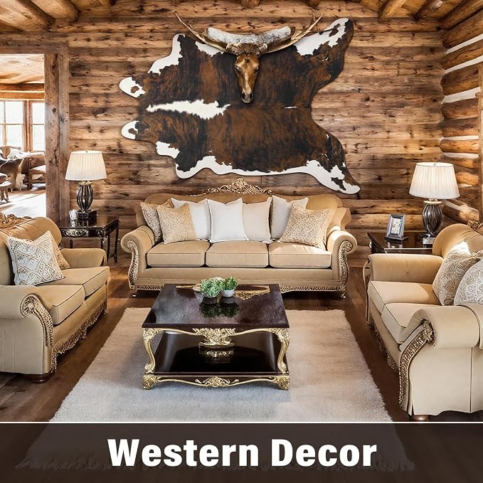 AROGAN Western Decor Faux Fur Cowhide Rug, 6.2x7 Feet Premium Animal Skin Cow - Image 6