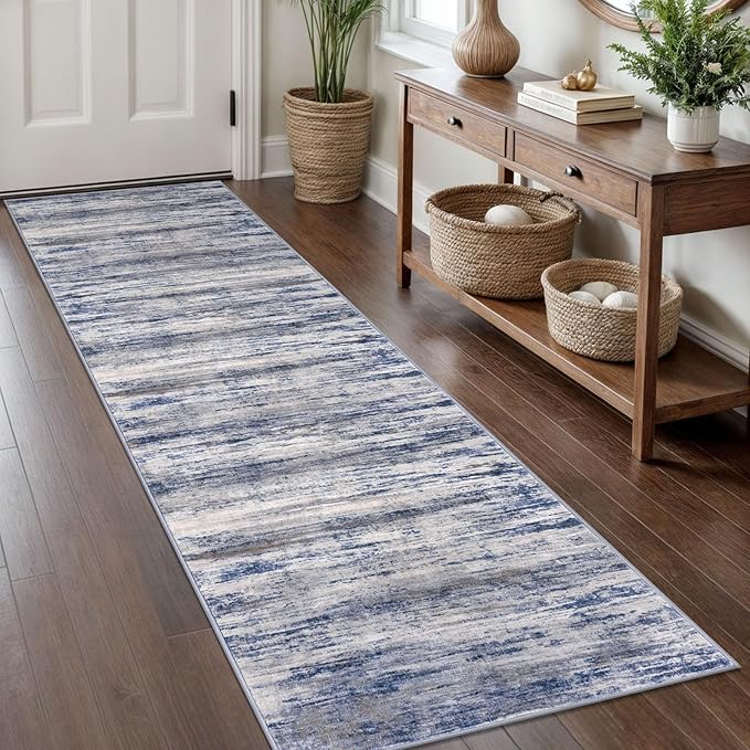 KOZYFLY Modern Abstract Washable Rug Runner 2x8 Hallway Runner Rug Non-Slip by KOZYFLY