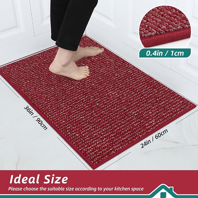 BEQHAUSE Kitchen Rugs 24"x36", Non-Slip Kitchen Mats - Image 2