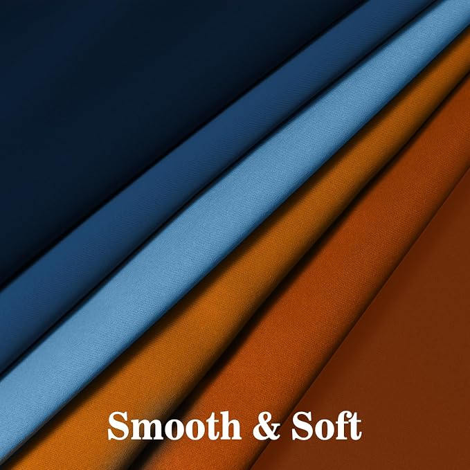 Yakamok Blackout Ombre Dark Blue and Burnt Orange Curtains-Gradient Room - Image 5