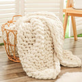 Bigacogo Chunky Knit Throw Blanket by Bigacogo