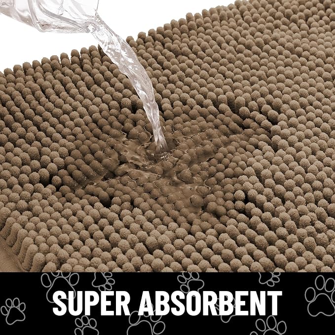 Smiry Dog Door Mat for Muddy Paws, Absorbent Dirt Trapper Non Slip Quick Dry - Image 5