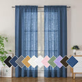 Simplebrand Dusty Blue Sheer Curtains 72 Inch Length 2 Panels by Simplebrand
