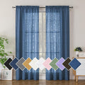 Simplebrand Dusty Blue Semi Sheer Curtains 84 Inches Long 2 Panels, Light by Simplebrand