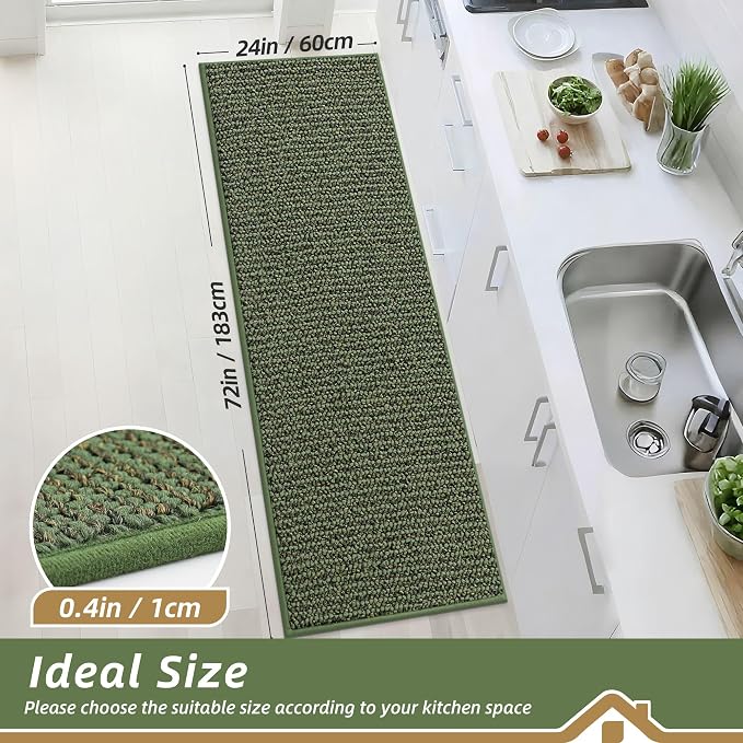 BEQHAUSE Kitchen Runner Rugs 24"x72", Non-Slip Kitchen Mats - Image 2