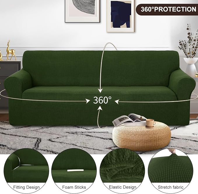 U-NICE HOME 4 Seater Stretch Couch Cover Sofa Cover Washable Sofa Slipcover - Image 3