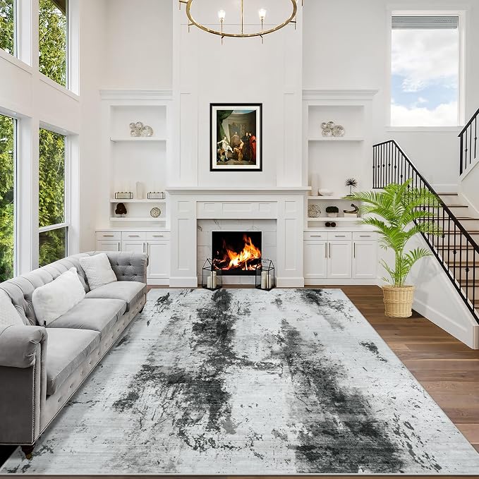 5x7 Area Rugs Washable Rug: Modern Abstract Living Room Rug Soft Anti-Skid Thin by GENTDRIZZ