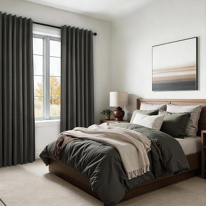 Topfinel 105 Inch Long Linen Blackout Curtains - Image 7