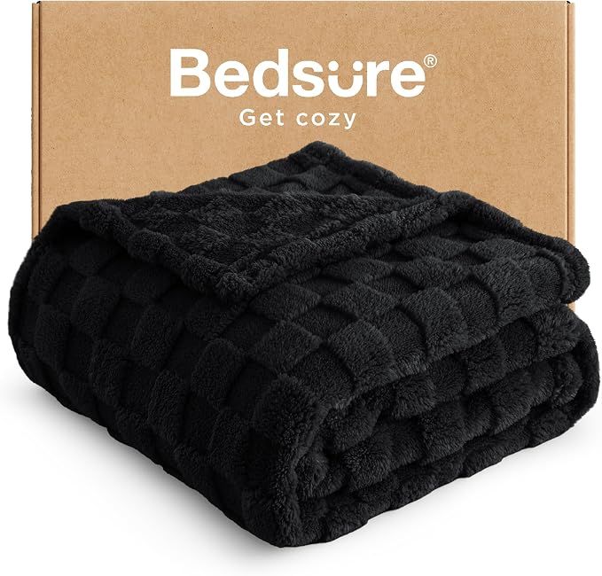 Bedsure GentleSoft Black Throw Blanket by BEDSURE