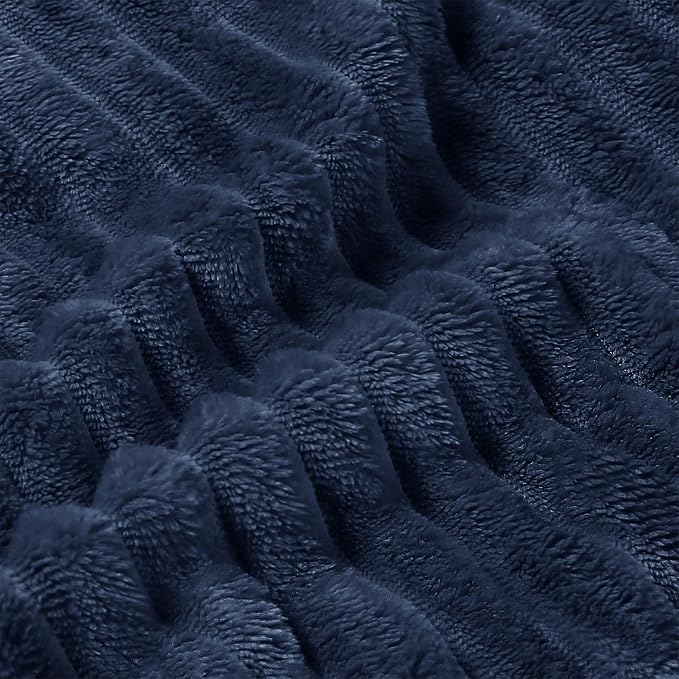 BEDELITE Fleece Blanket Queen Size – 3D Ribbed Jacquard Soft and Warm - Image 4