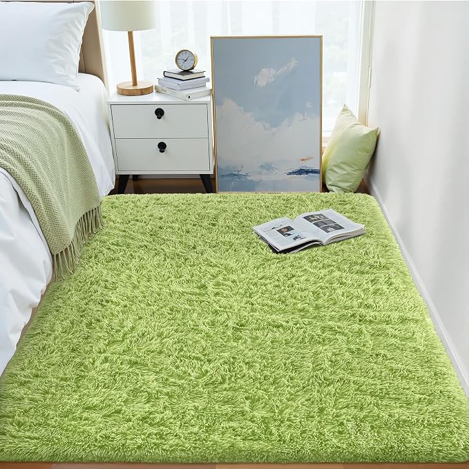 OLANLY Area Rugs for Living Room Bedroom, Machine Washable 4x5.9 ft Soft Fluffy - Image 5