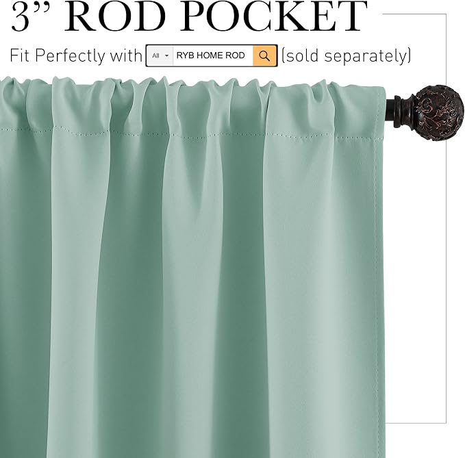 RYB HOME 54 inch Blackout Curtains - Image 2