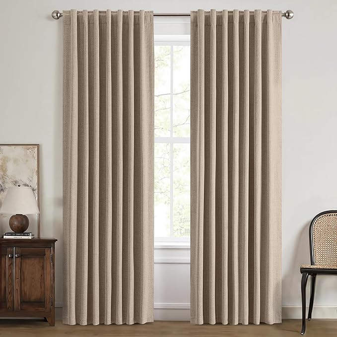 MIULEE 100% Blackout Linen Curtains by MIULEE