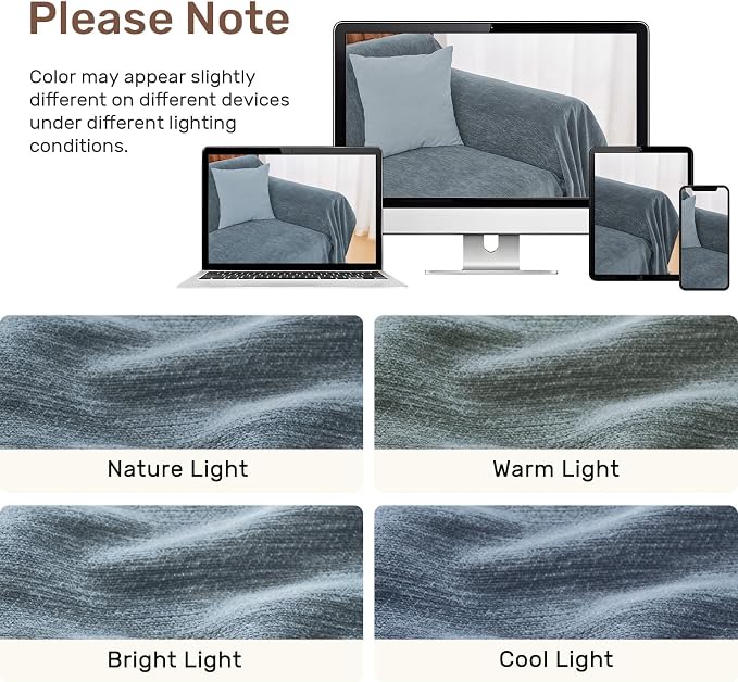 Sectional Couch Covers, 2 Pieces Washable L Shaped Couch Covers Sofa Blanket - Image 8