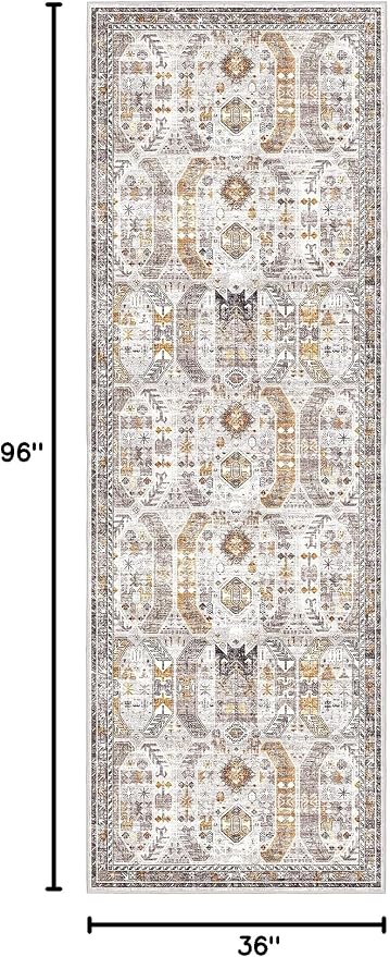Madane Hallway Runner 3x8, Kitchen Rugs Washable Entryway Rug Vintage Kitchen - Image 2