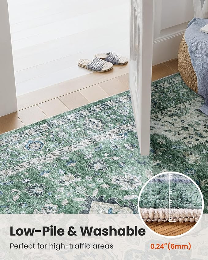 AMADA HOMEFURNISHING 6x9 Area Rug, Washable Low-Profile Large Area Rug - Image 7