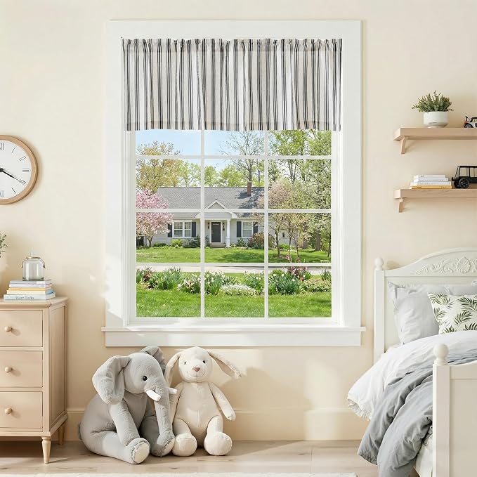 jinchan Linen Striped Valance Window Treatment - Image 3