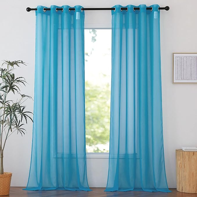 NICETOWN Sheer Window Curtains Sweep to Floor, Grommet Airy and Breathable Soft by NICETOWN