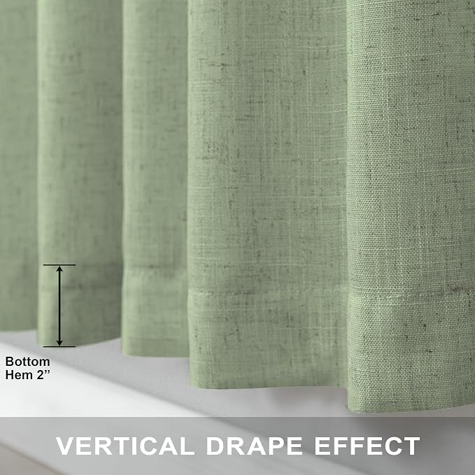 Pitalk Sage Green Curtains 5 FT Wide by 84 Inches Long - Image 6