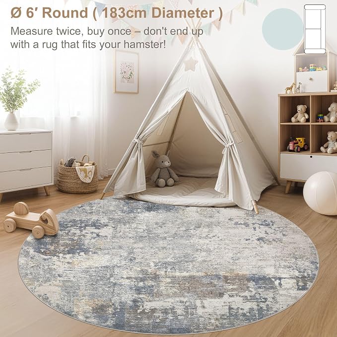UERMEI 6ft Round Area Rug Living Room Rugs - Image 4