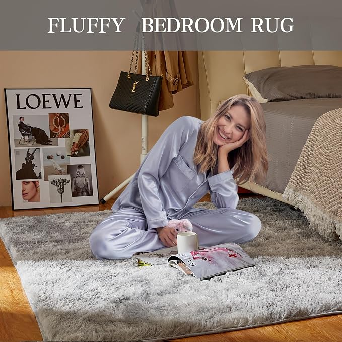 Luxury 8x10 Large Area Rugs for Living Room, Super Soft Fluffy Modern Bedroom - Image 2