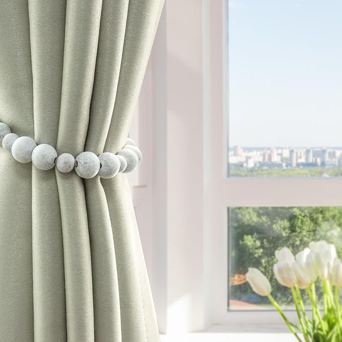 OCIOLI 4 Pieces of Boho Curtain Tiebacks Curtain Holdbacks Curtain Hooks - Image 2