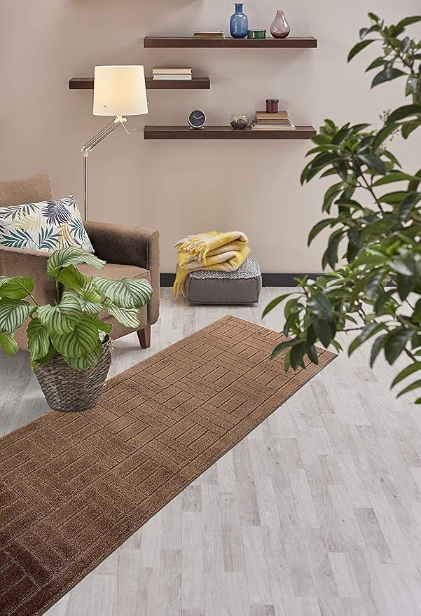 Custom Length Hallway Runner Rug, Slip Resistant, Bricks Brown, 26 Inch X 6 feet - Image 5