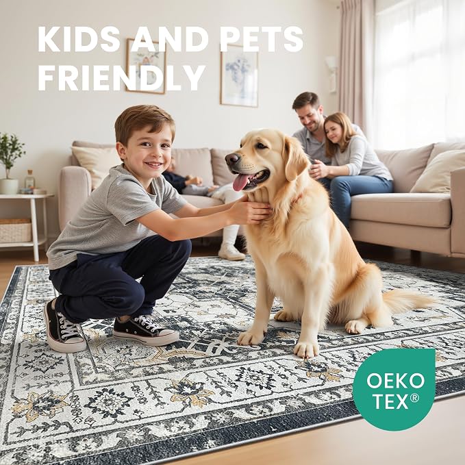 zesthome Washable Rug 6x9 Area Rugs, Stain Resistant Rugs - Image 7