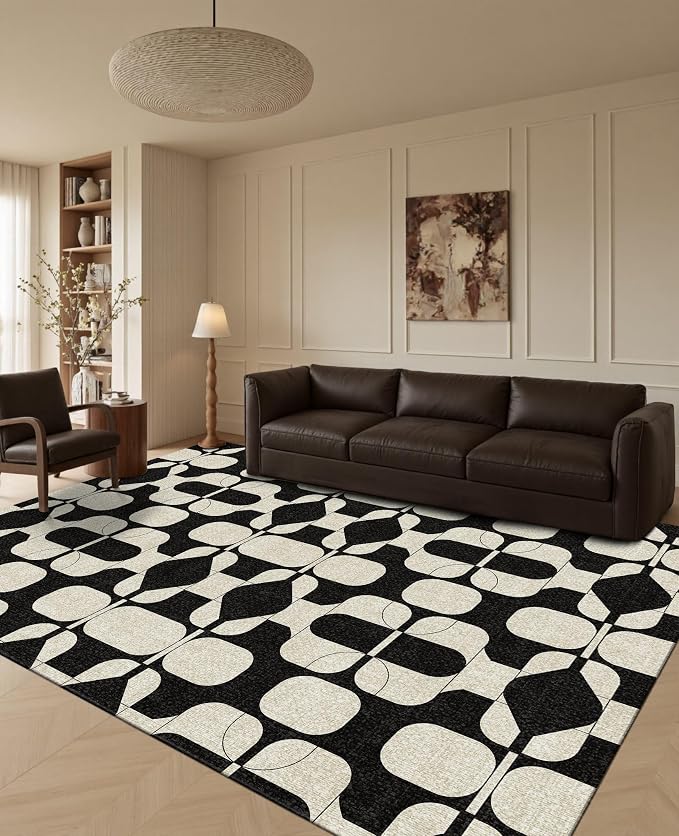 Latte&Fog 6x9 Area Rugs for Living Room Bedroom, Boho Non Slip Low Pile Carpet - Image 9