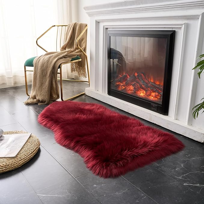 EasyJoy Ultra Soft Fluffy Shaggy Area Rug Faux Fur Rug Chair Cover Seat Pad by EasyJoy