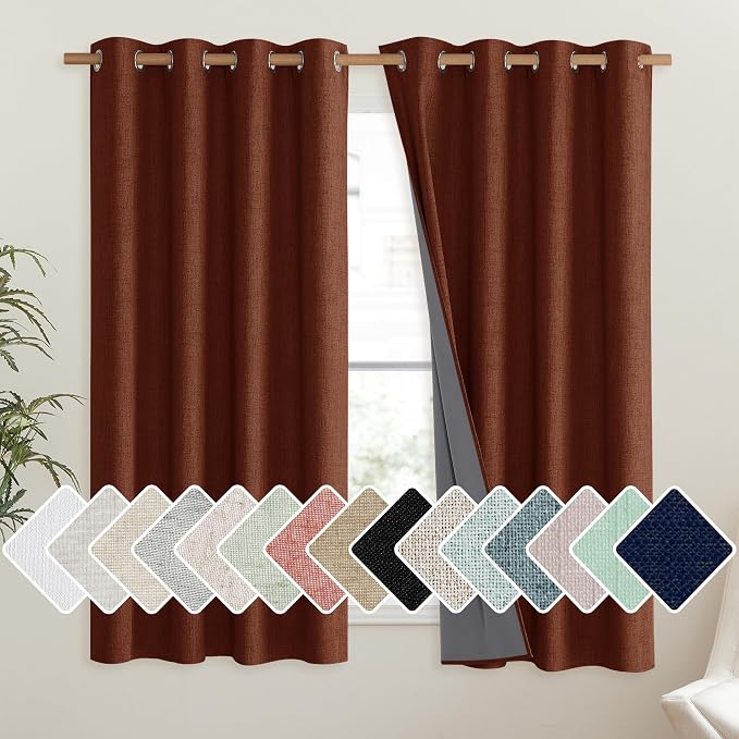 NICETOWN 100% Absolutely Blackout Linen Curtains by NICETOWN