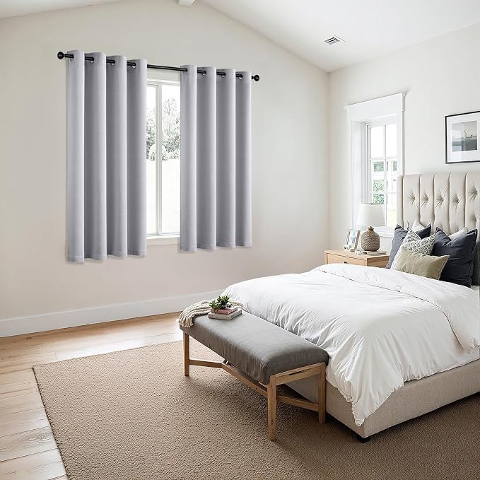 MIULEE Greyish White Blackout Curtains - Image 6