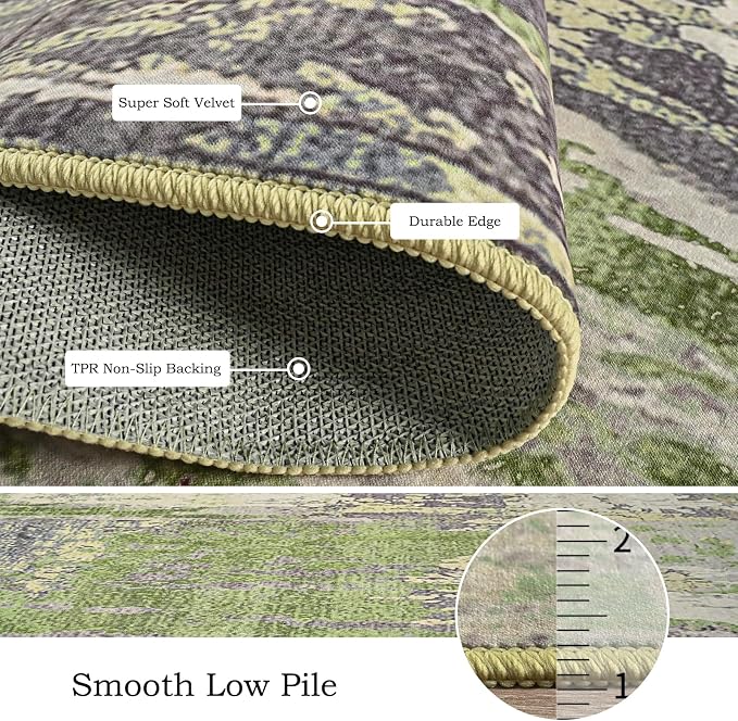 Toneed Abstract Area Rug Modern Washable Rug Soft Non Slip Rug Low Pile - Image 6