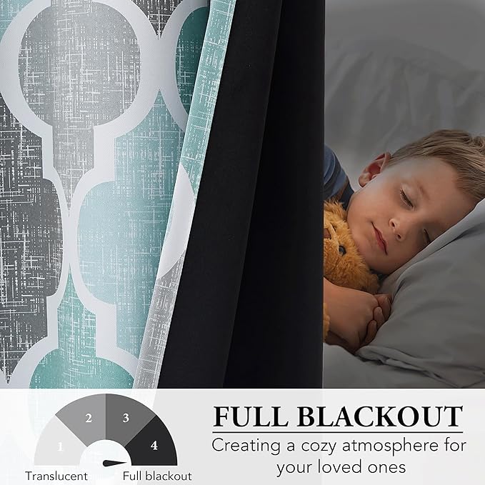 Beauoop 100% Blackout Curtains 90 Inches Long 2 Panels - Image 4