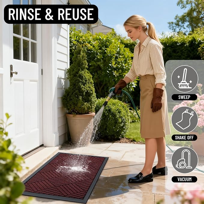 OLANLY Front Door Mat Outside Entrance 47x32, Waterproof Heavy-Duty Doormat | - Image 8