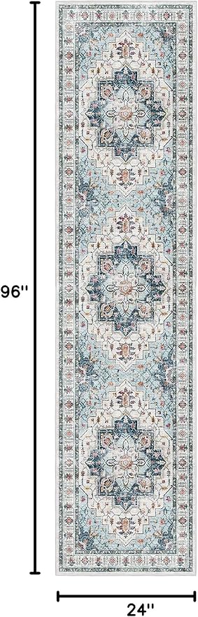 Madane Runner Rug 2x8, Washable Hallway Runner Rugs, Non-Slip Low-Pile Soft - Image 2